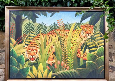 A close framed canvas. Tigers, for some reason, always seem to make for great art.